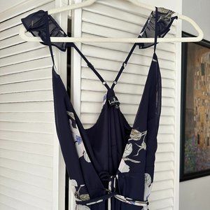 Floral wrap-dress, full-length